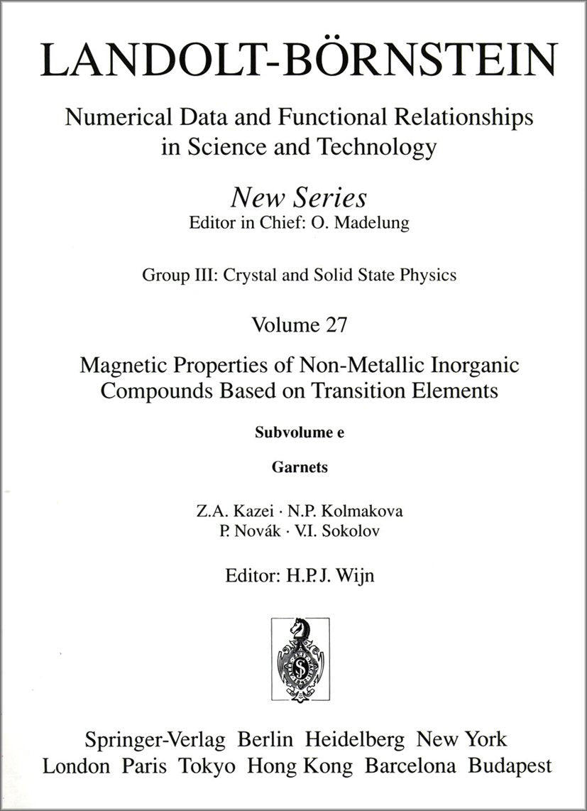 Landolt-Börnstein: Numerical Data and Functional Relationships in Science and Technology - New Series