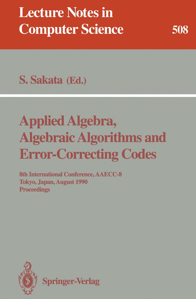 Applied Algebra, Algebraic Algorithms and Error-Correcting Codes