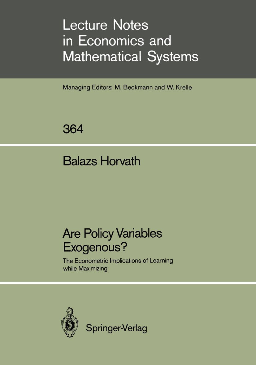 Lecture Notes in Economics and Mathematical Systems