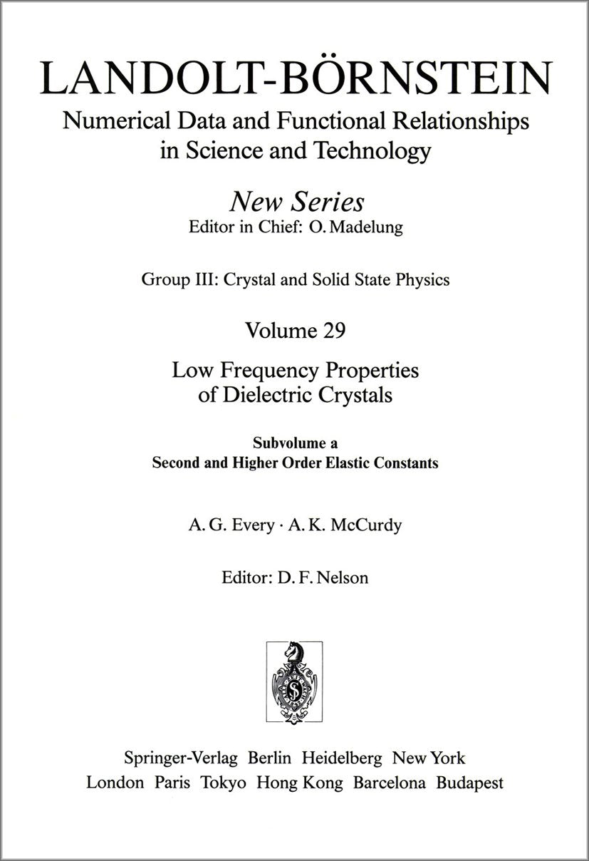 Landolt-Börnstein: Numerical Data and Functional Relationships in Science and Technology - New Series