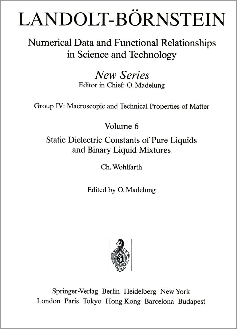 Landolt-Börnstein: Numerical Data and Functional Relationships in Science and Technology - New Series