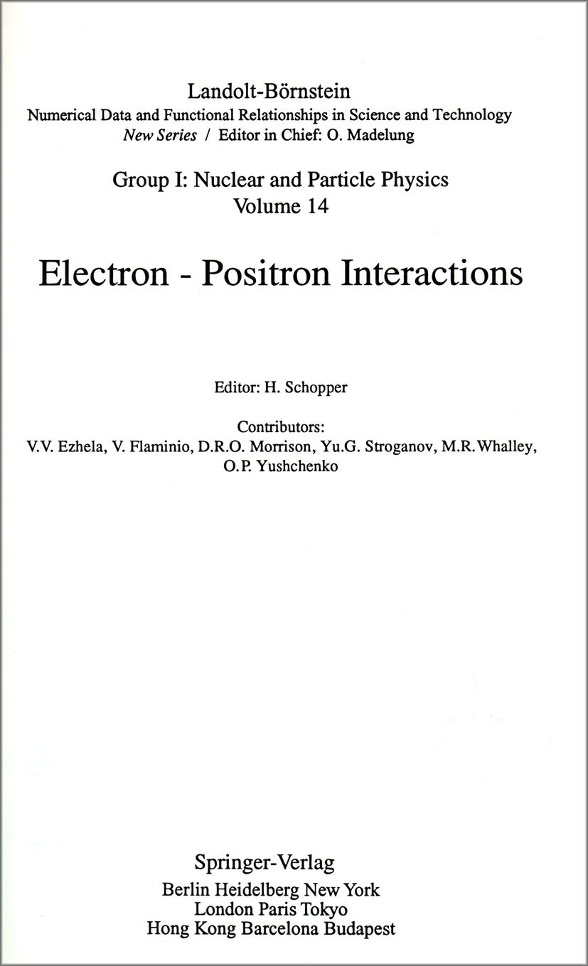 Landolt-Börnstein: Numerical Data and Functional Relationships in Science and Technology - New Series