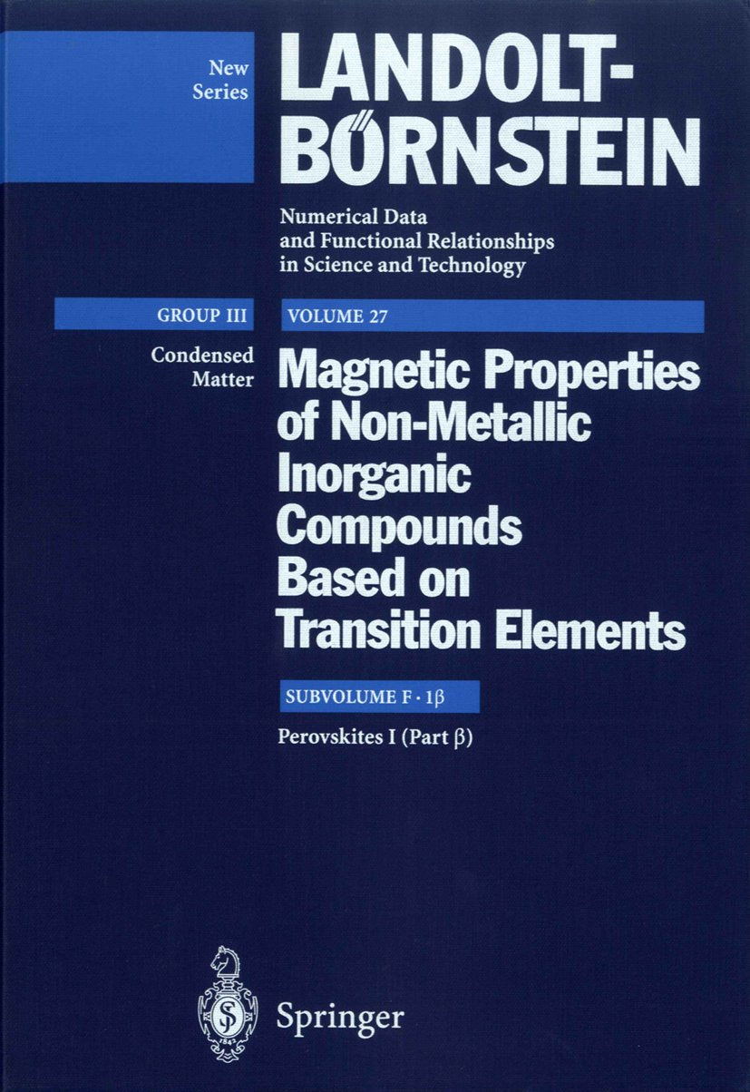Landolt-Börnstein: Numerical Data and Functional Relationships in Science and Technology - New Series