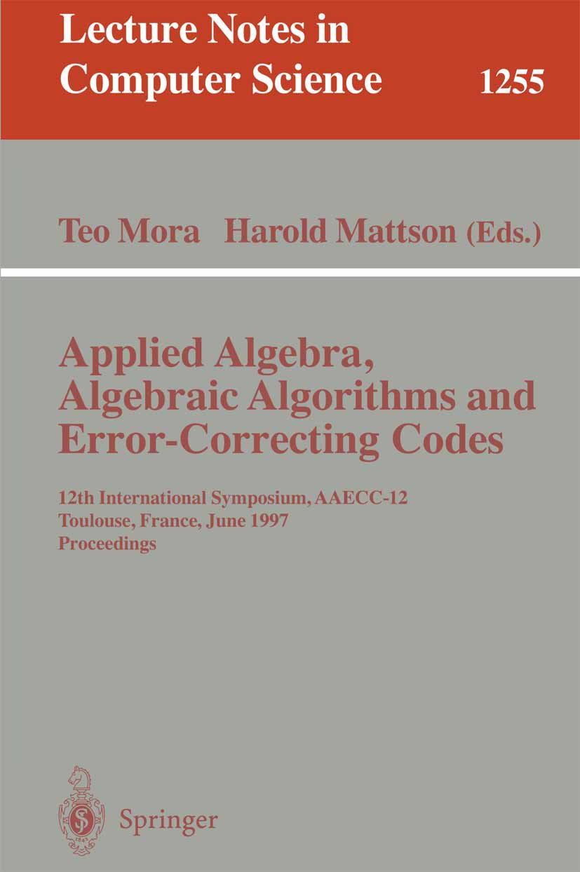Applied Algebra, Algebraic Algorithms and Error-Correcting Codes