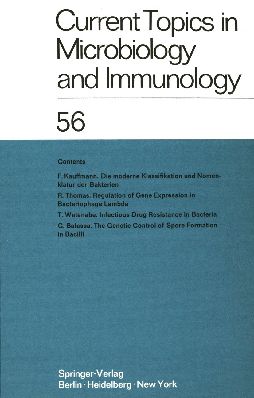 Current Topics in Microbiology and Immunology / Ergebnisse der Mikrobiologie und Immunitätsforschung