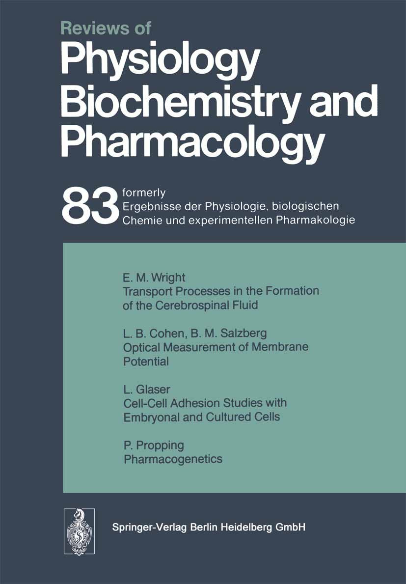 Reviews of Physiology, Biochemistry and Pharmacology
