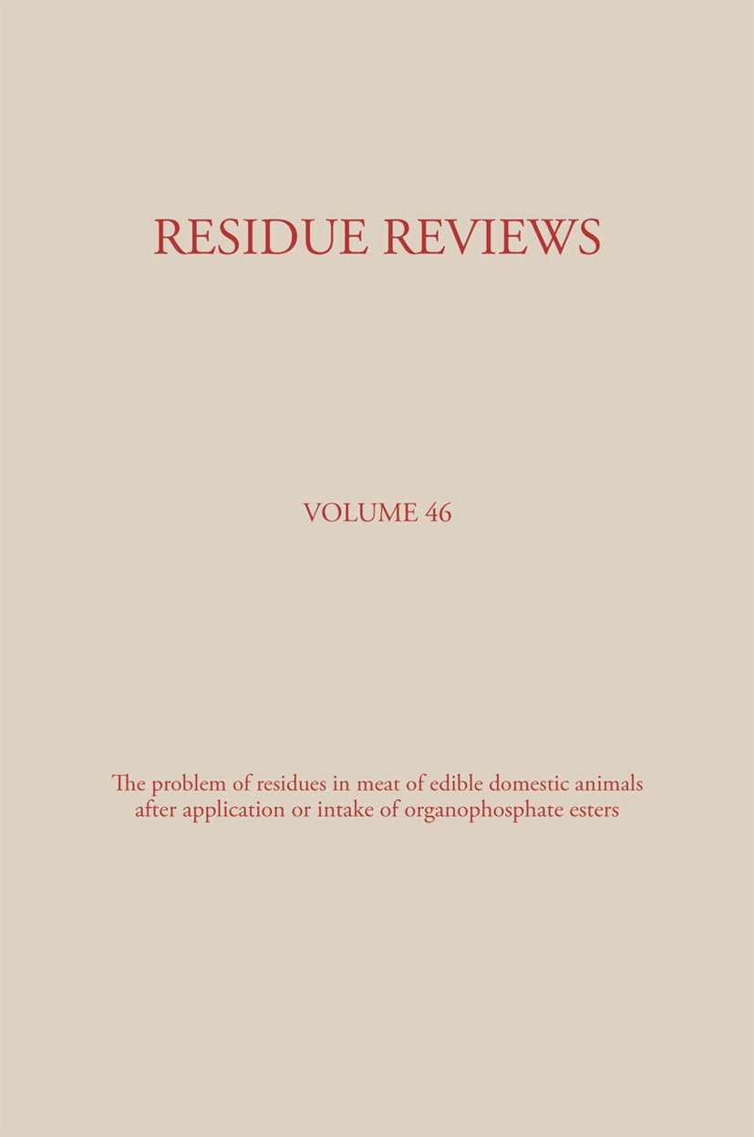 Residue Reviews/Rückstandsberichte