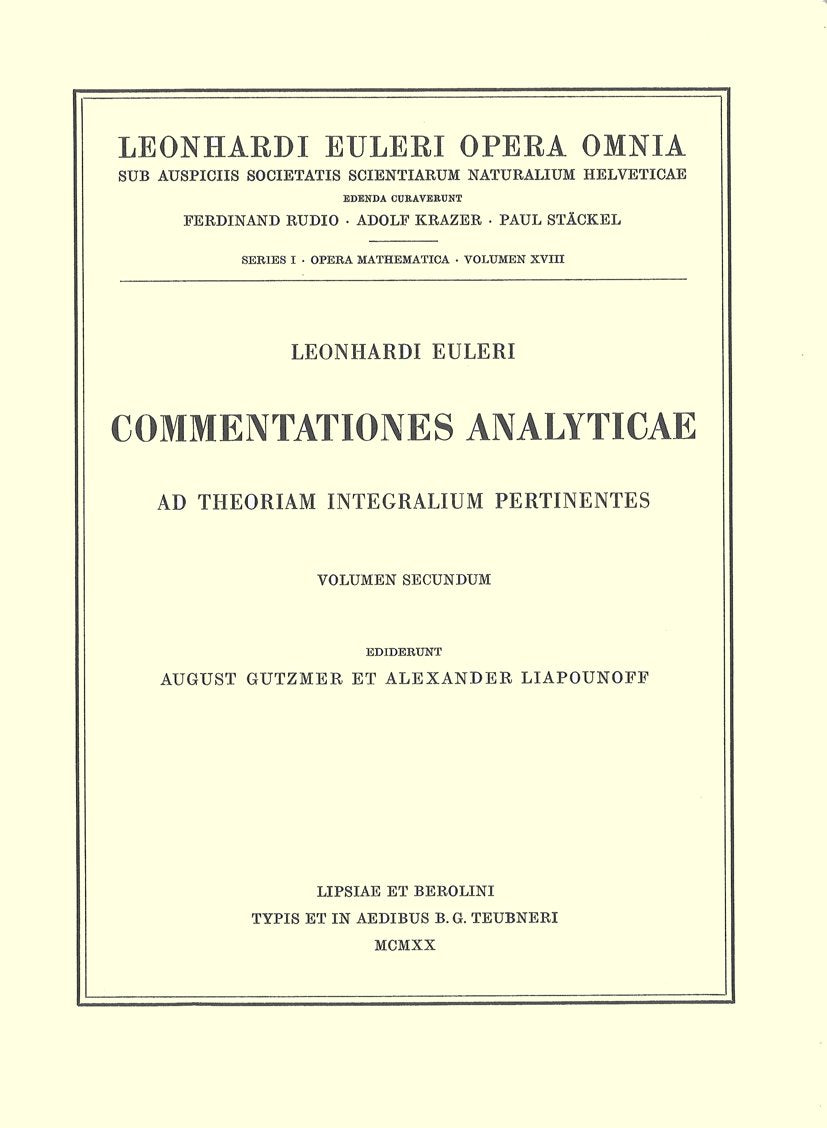 Commentationes analyticae ad calculum variationum pertinentes