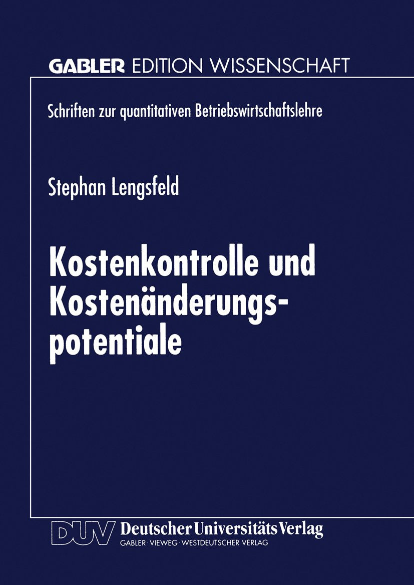 Kostenkontrolle und Kostenänderungspotentiale