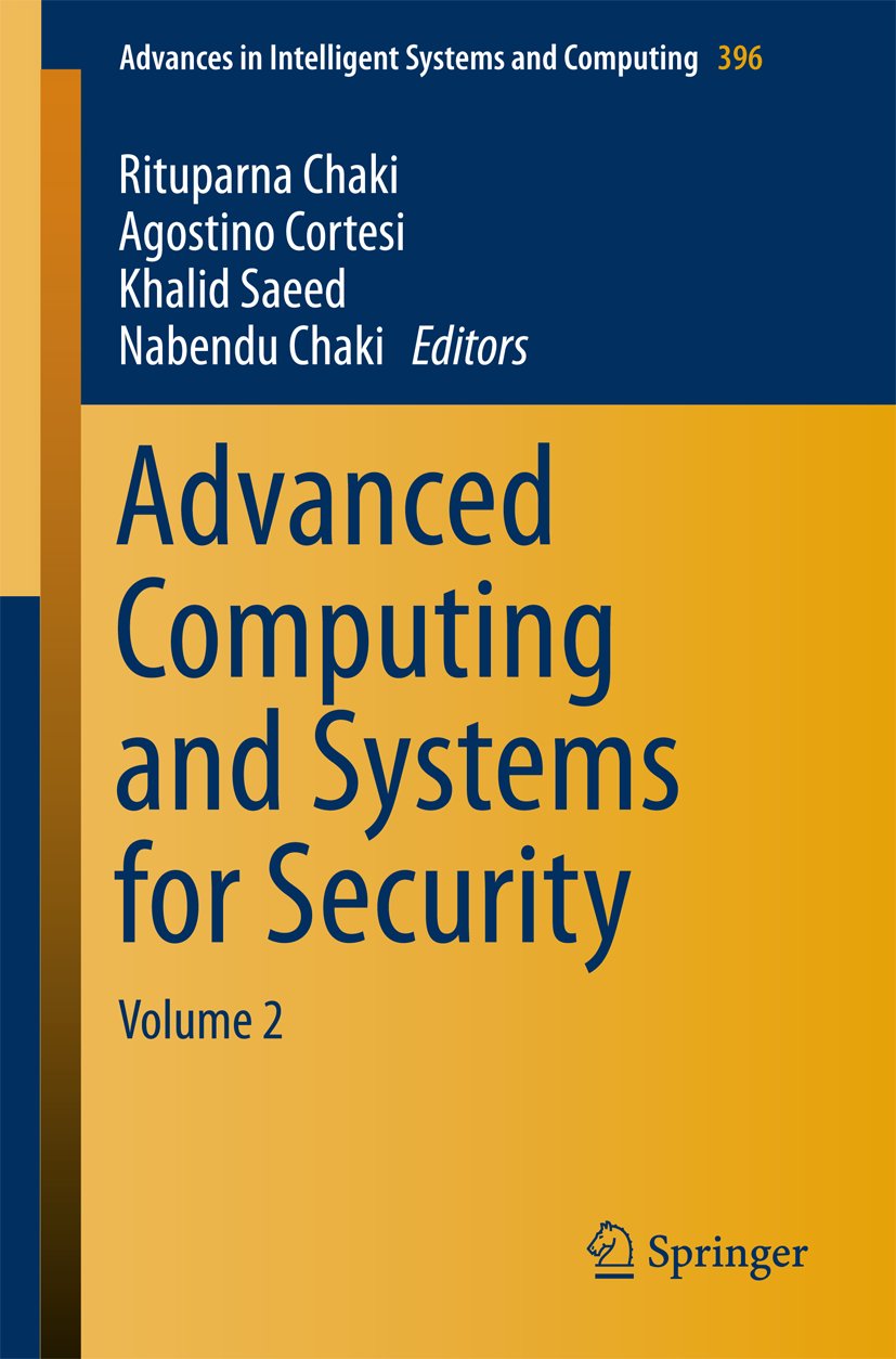 Advances in Intelligent Systems and Computing