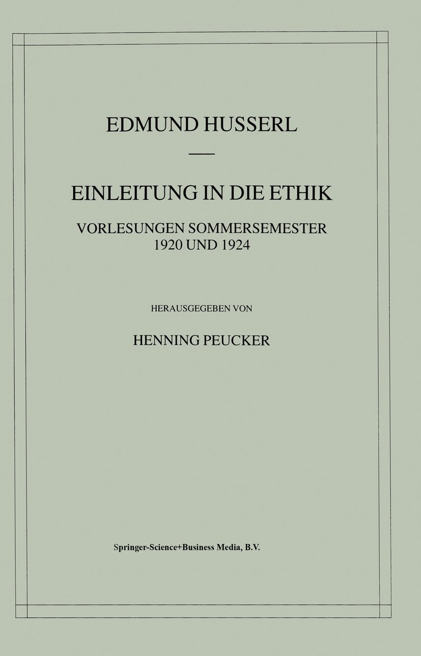 Einleitung in die Ethik