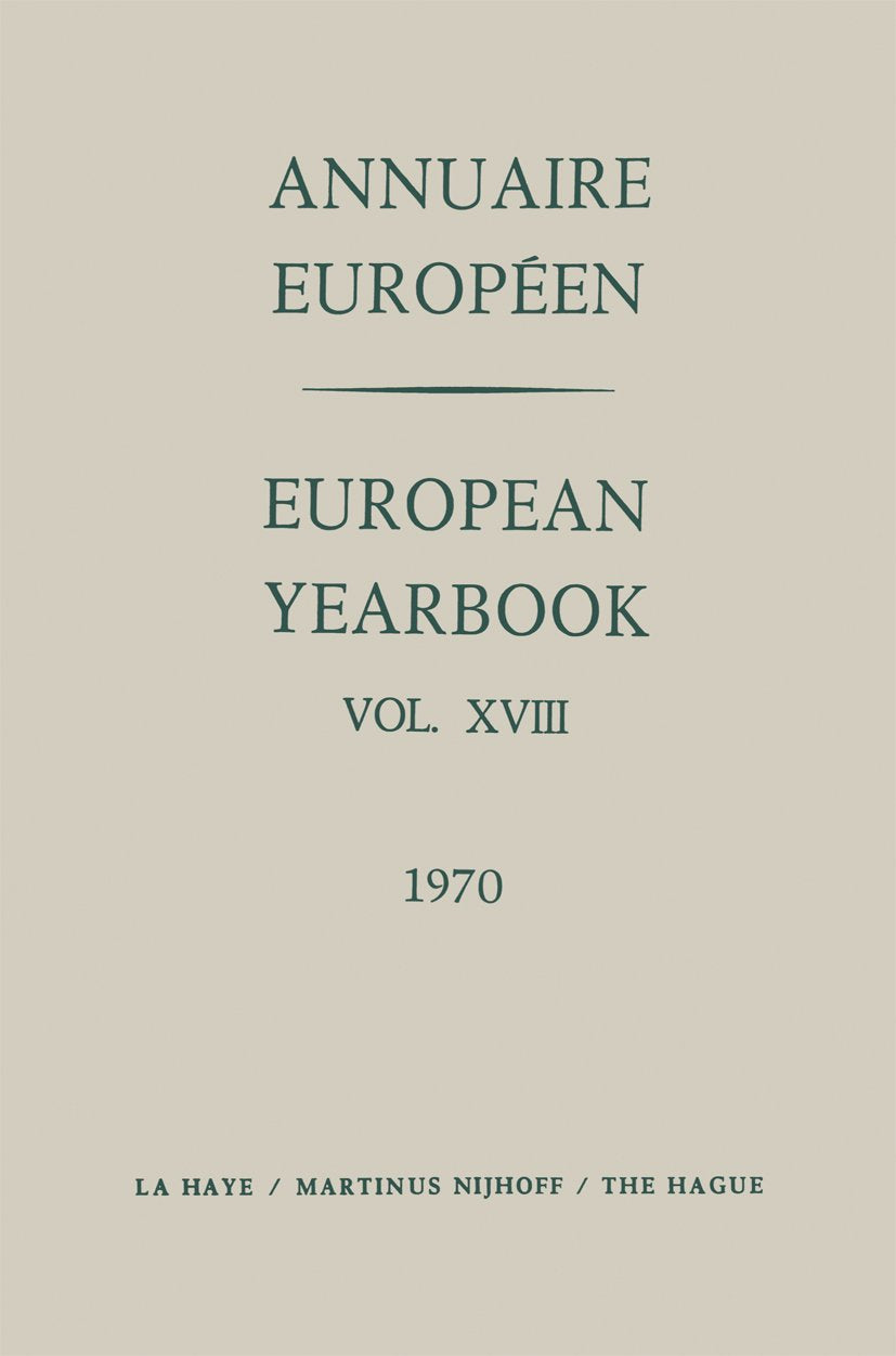 Annuaire Européen / European Yearbook