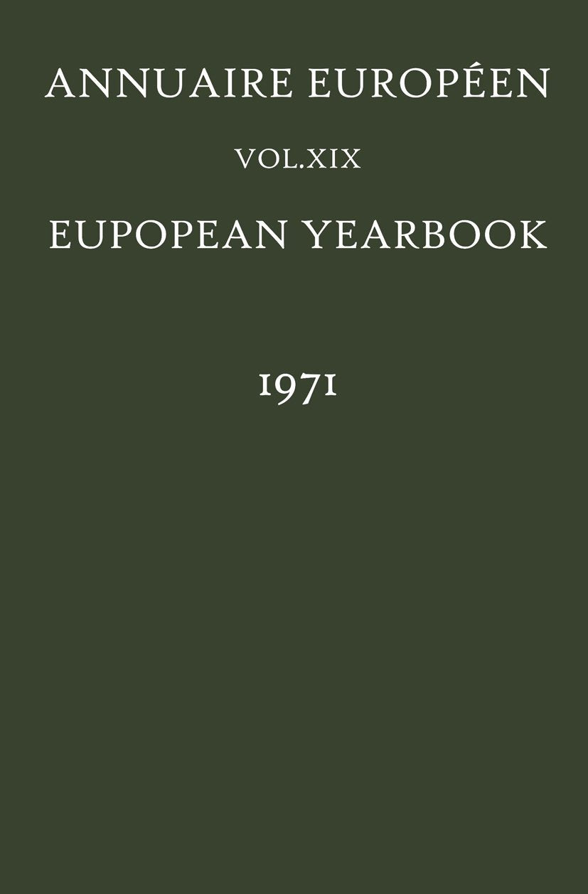 Annuaire Européen / European Yearbook