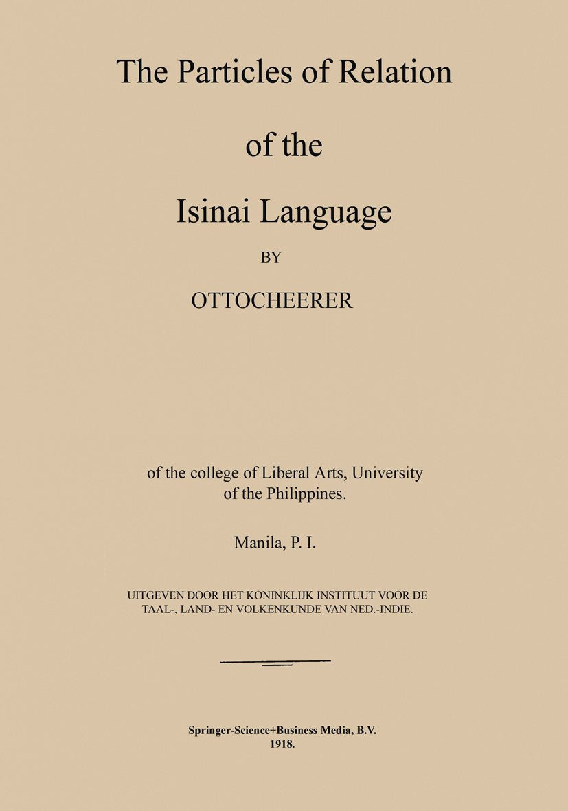The Particles of Relation of the Isinai Language