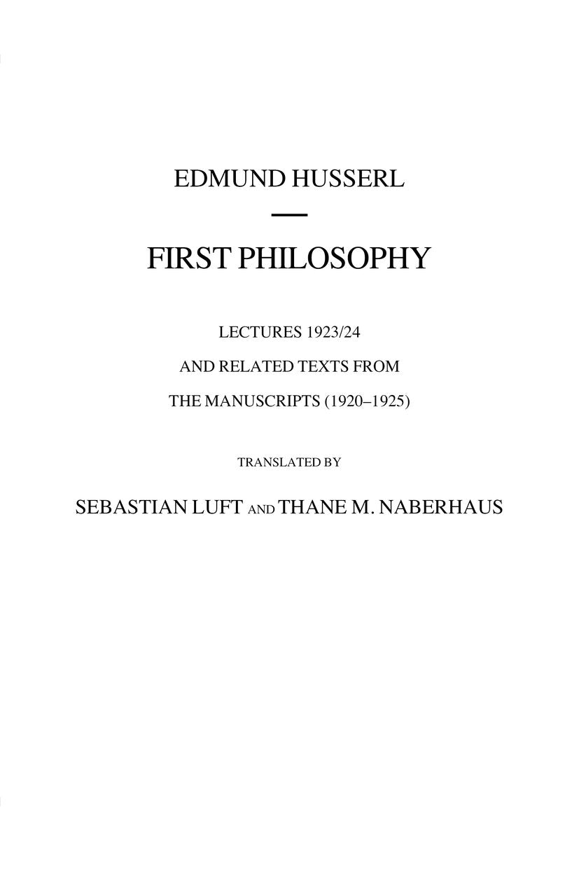 Husserliana: Edmund Husserl – Collected Works