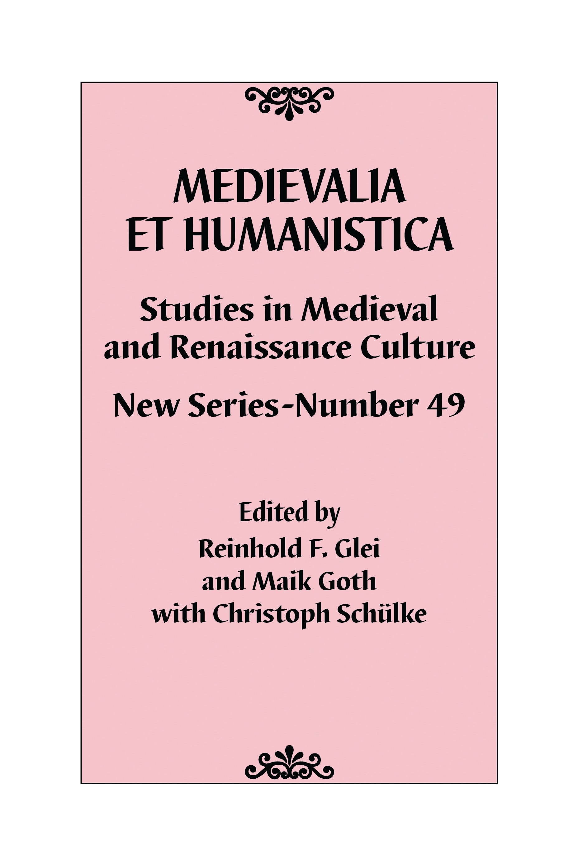 Medievalia et Humanistica, No. 49