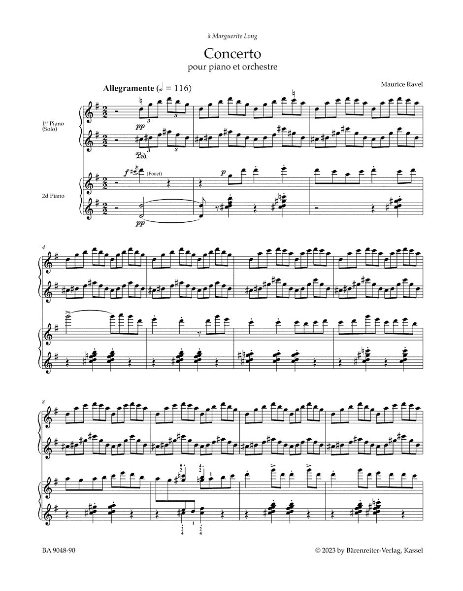 Concerto in G maj for Piano and Orchestra