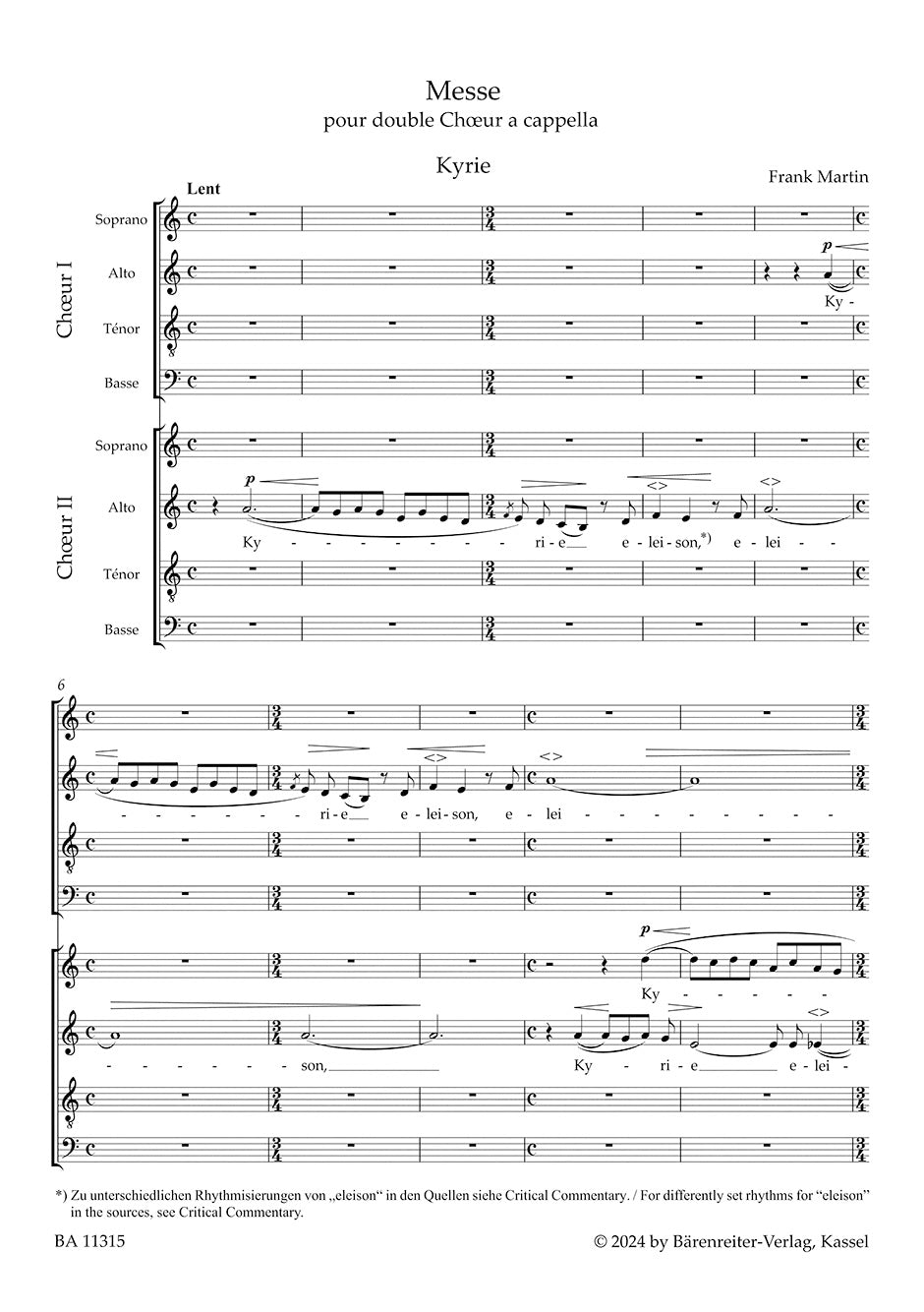 Mass for Double Choir a cappella