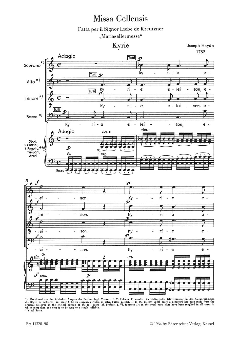 Missa Cellensis 
"Mass for Mariazell" Hob. XXII:8