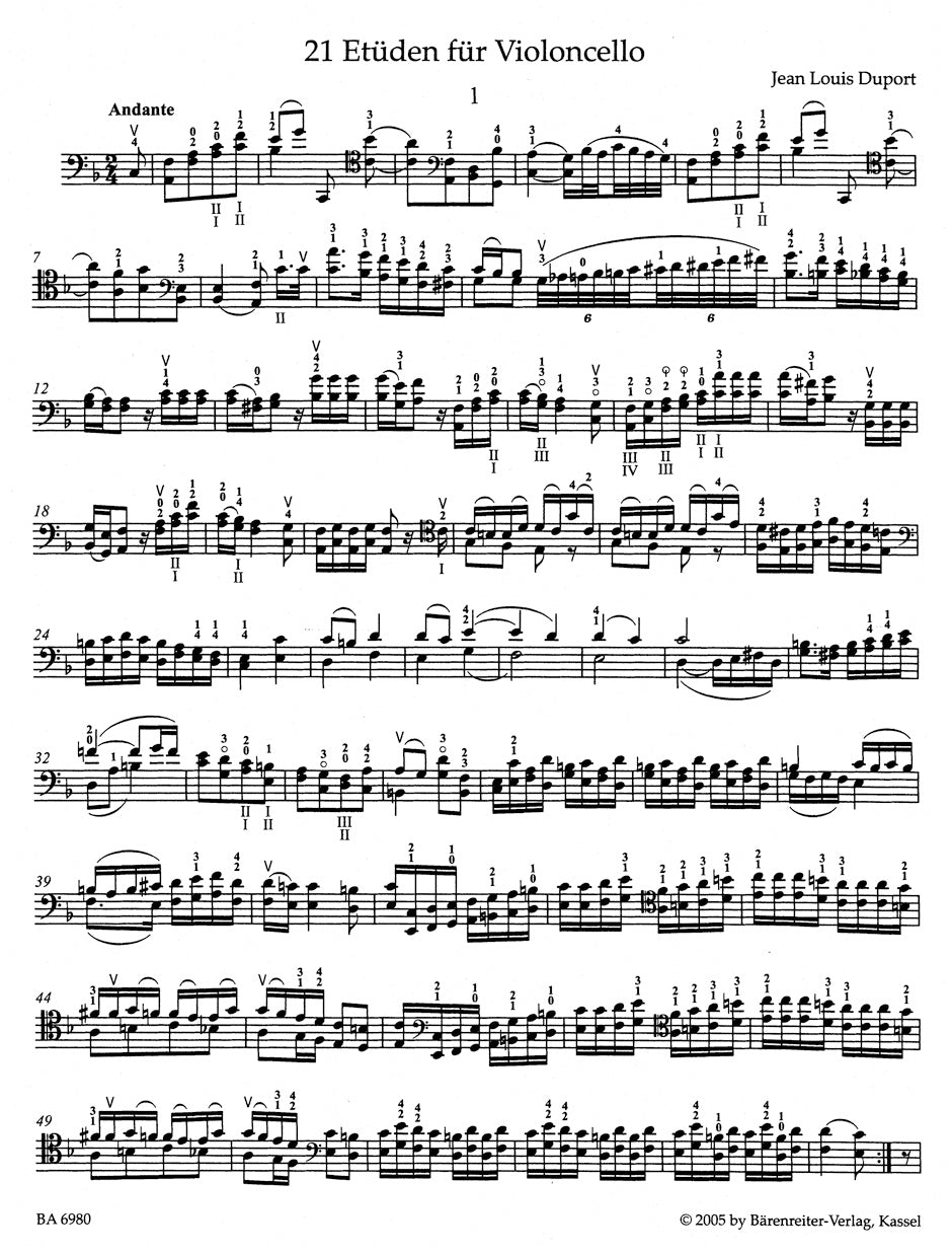 21 Etudes for Violoncello with an accompaniment of a 2nd Violoncello (ad libitum)