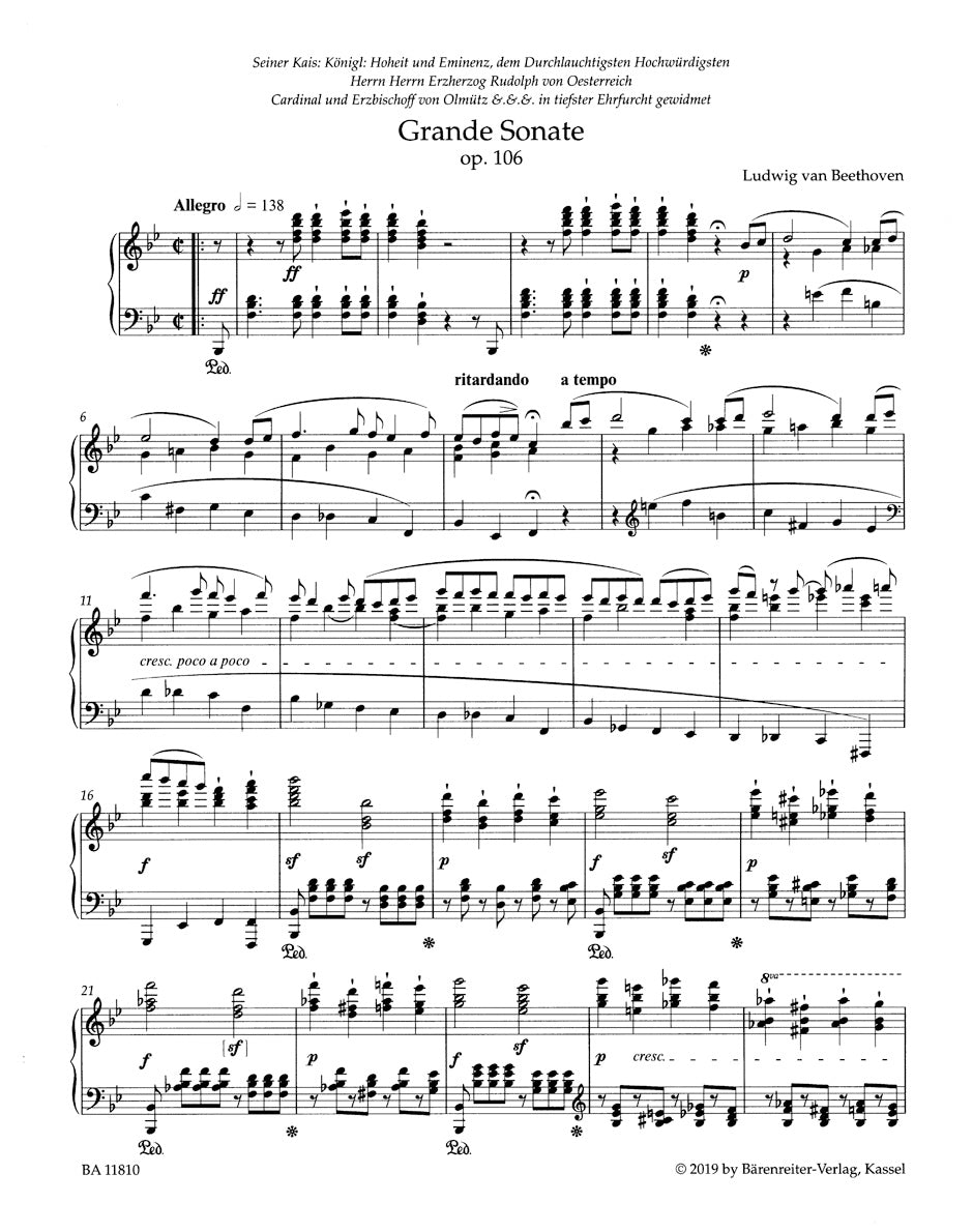 Grande Sonate in B-flat maj op. 106 "Hammerklavier"
