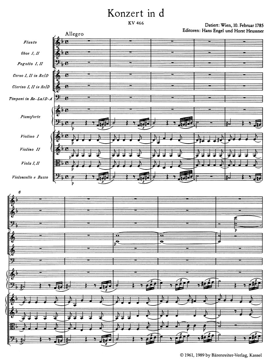 Piano Concerto No. 20 in D min K. 466