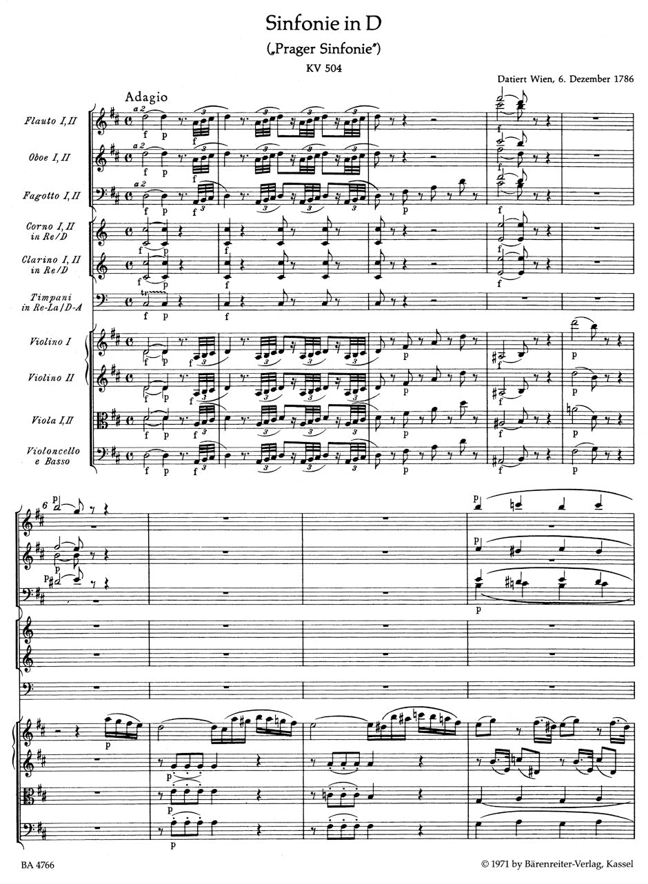 Symphony No. 38 in D maj K. 504 "Prague"