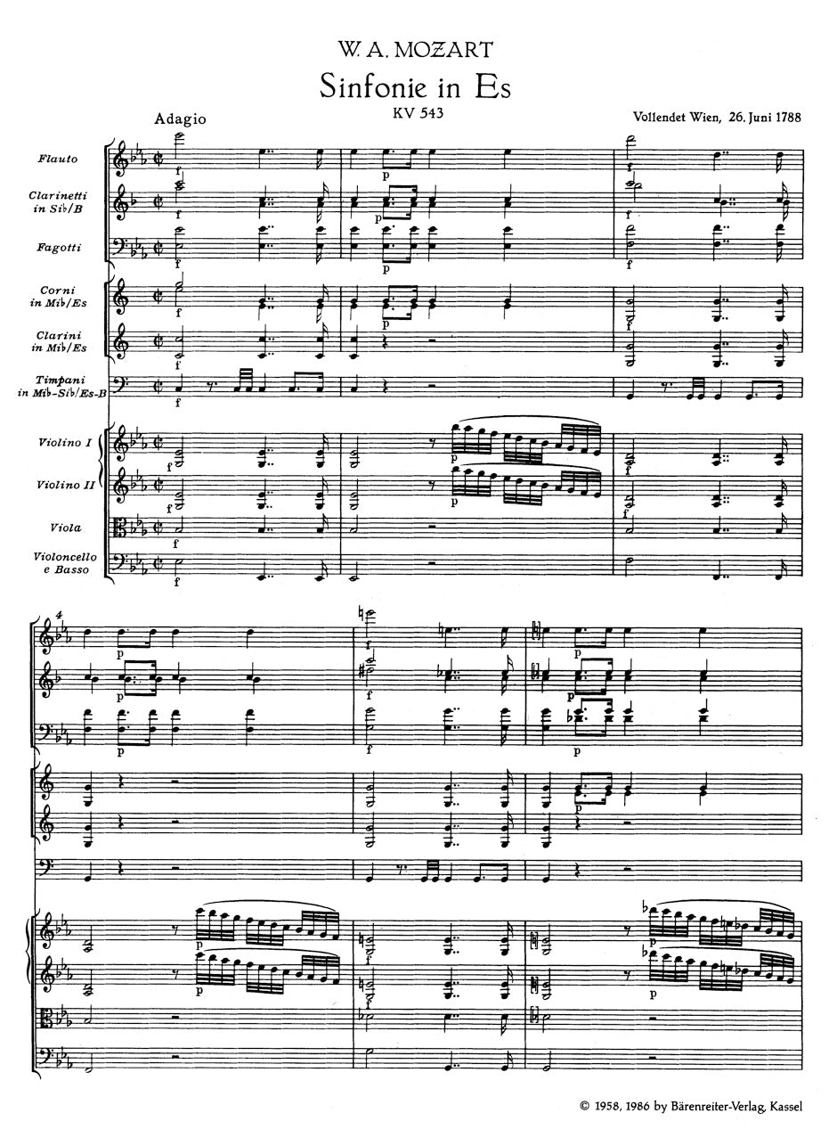 Symphony No. 39 in E-flat maj K. 543