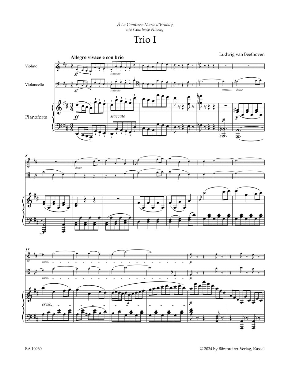 Trios for Pianoforte, Violin and Violoncello op. 70