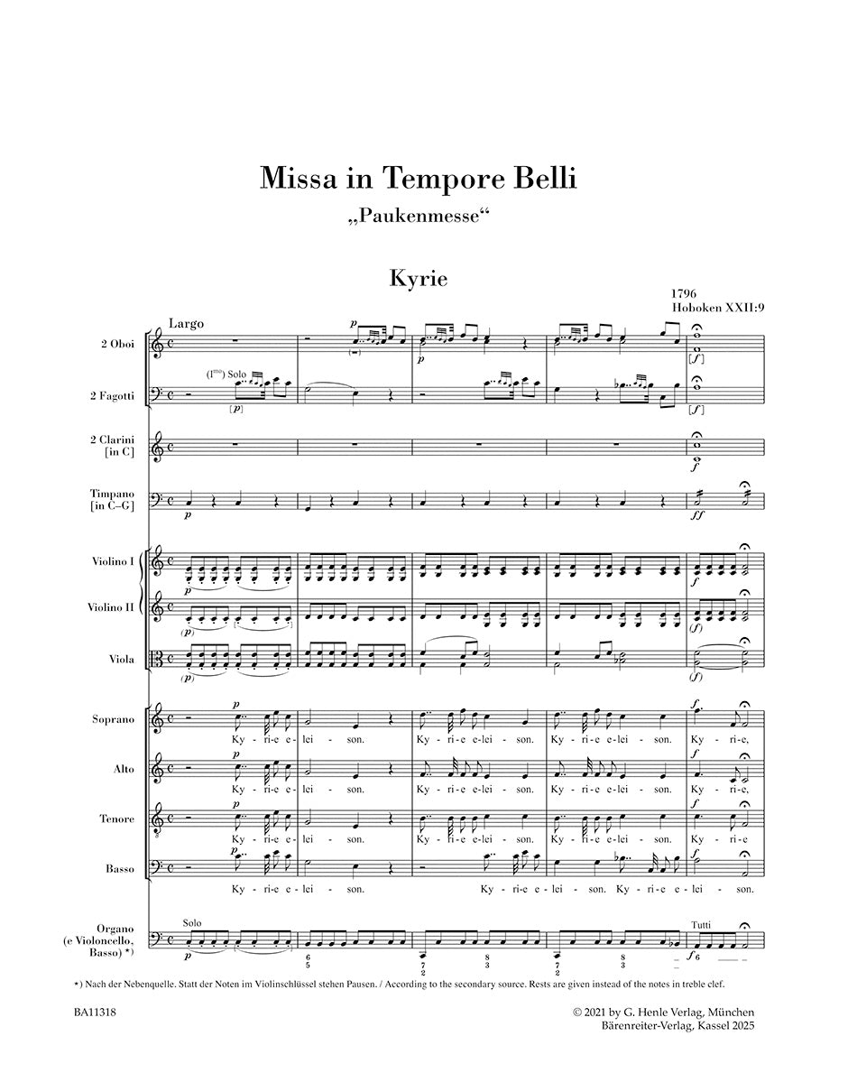 Missa in tempore belli 
"Mass in Time of War" Hob. XXII:9