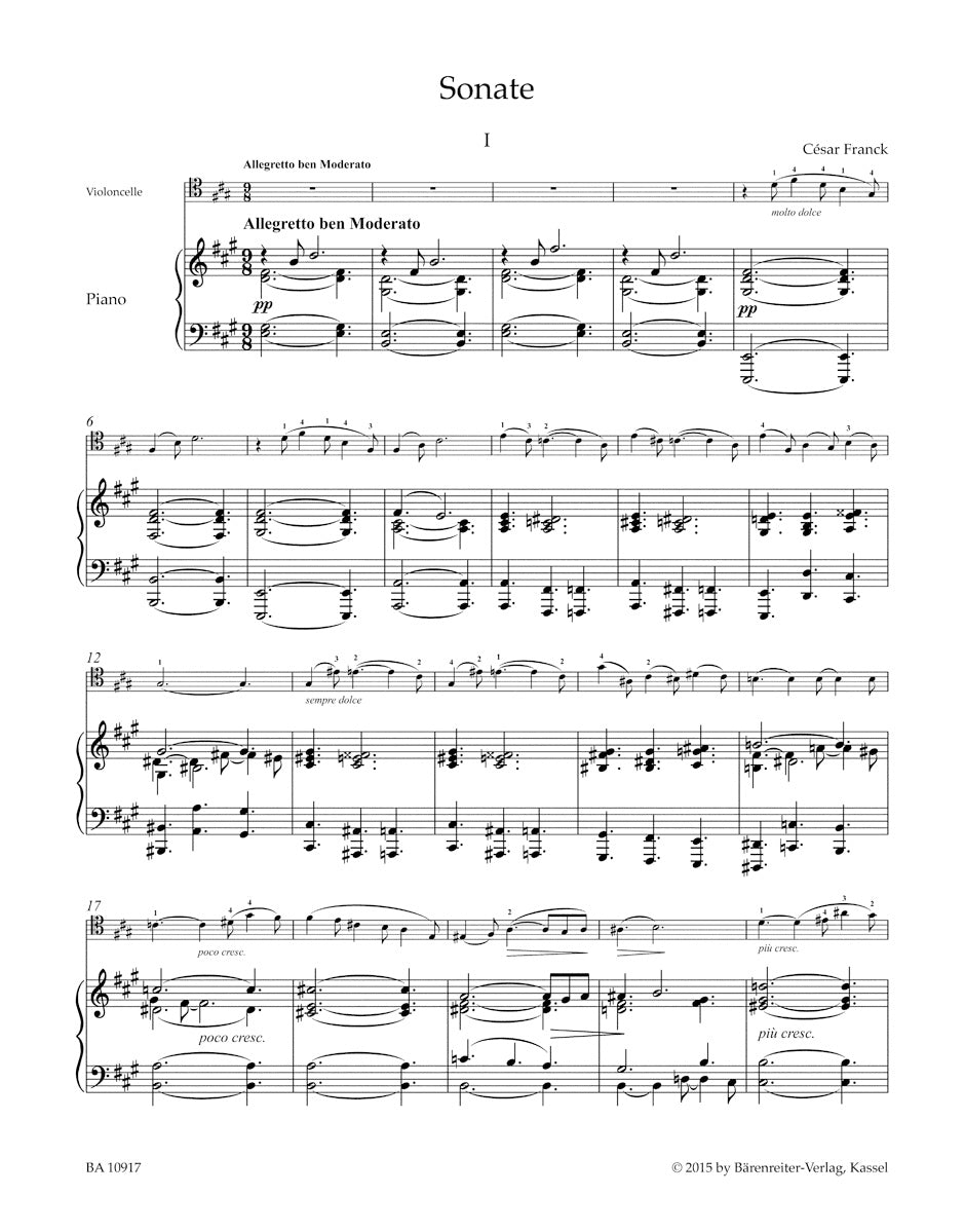 Sonata in A maj (Version for Piano and Violoncello )
Melancolie for Violoncello and Piano