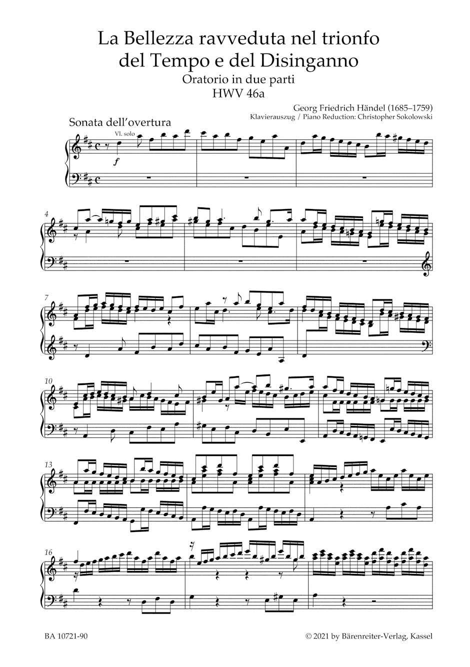 La Bellezza ravveduta nel trionfo del Tempo e del Disinganno HWV 46a