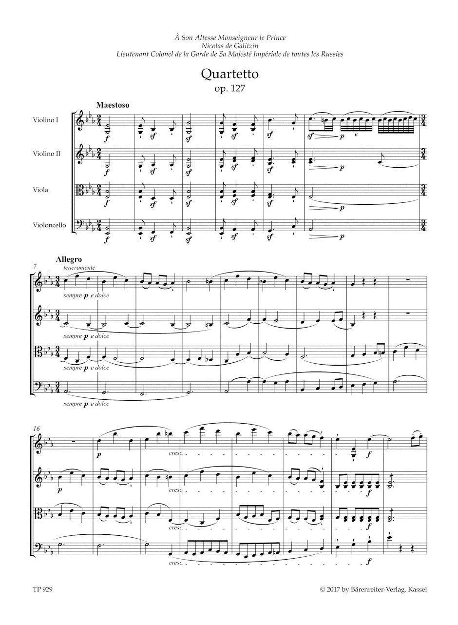 The Late String Quartets op. 127, 130, 131, 132, 133, 135