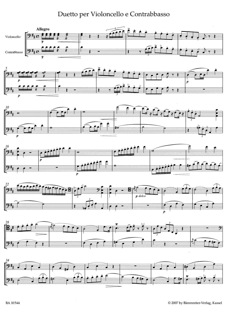 Duet for Violoncello and Double Bass