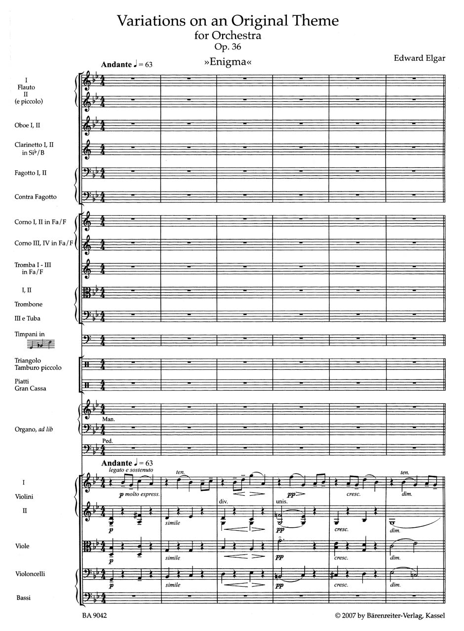 Variations on an Original Theme "Enigma" for Orchestra op. 36