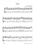 Three Sonatas for Flute and Harpsichord (obbligato) or Bc. BWV 1033, 1031, 1020 arranged for two Flutes
