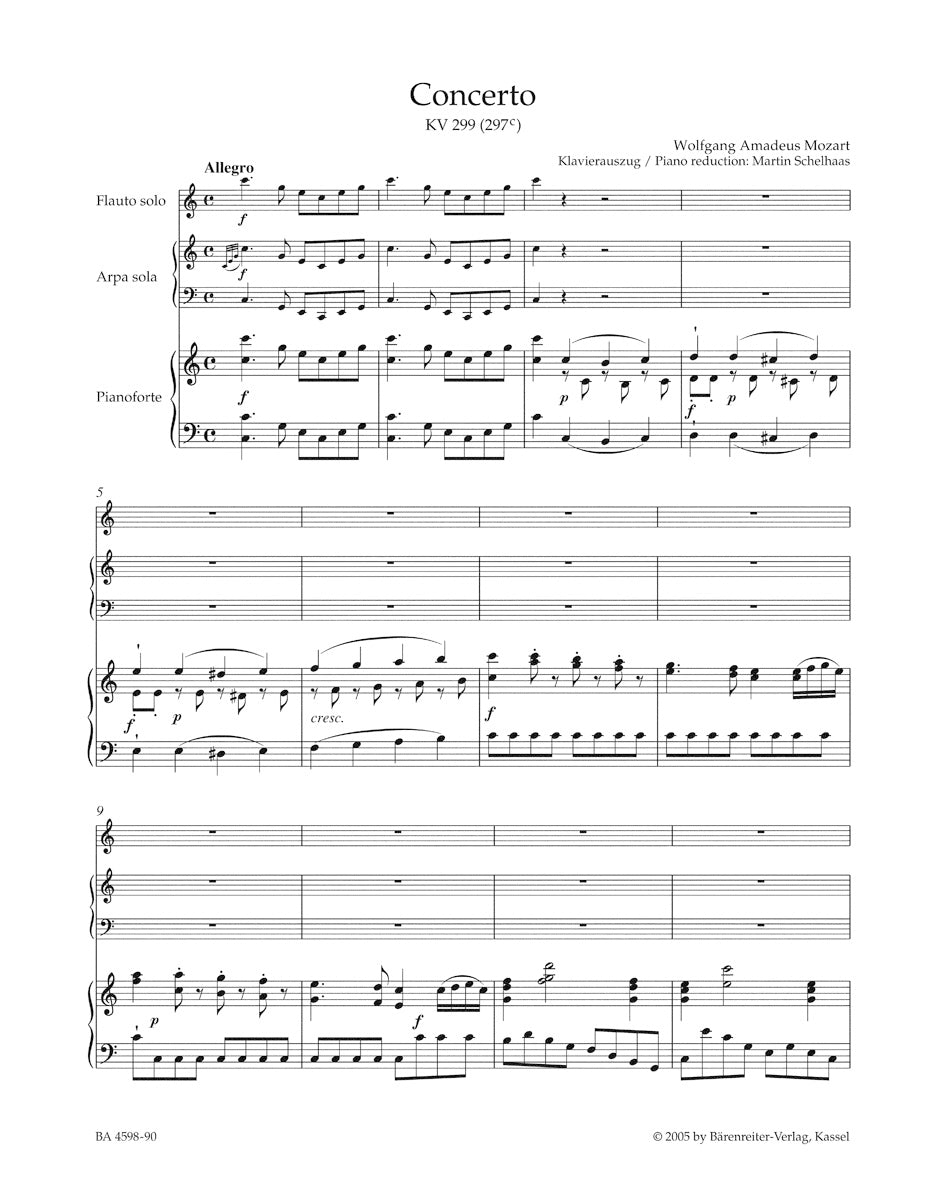 Concerto in C maj K. 299 (297c)  for Flute, Harp and Orchestra