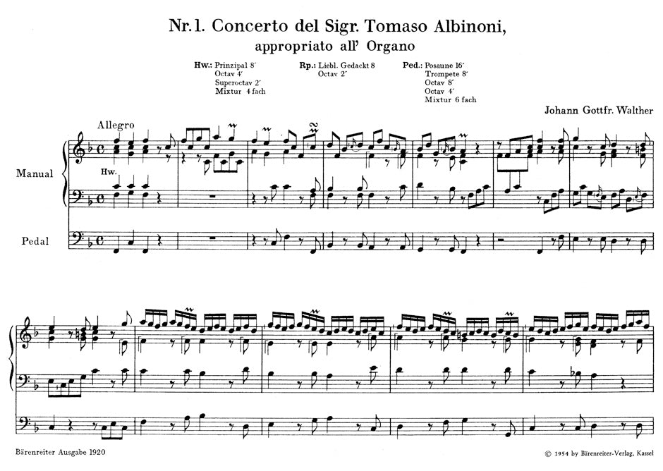 Organ Concertos After Different Masters