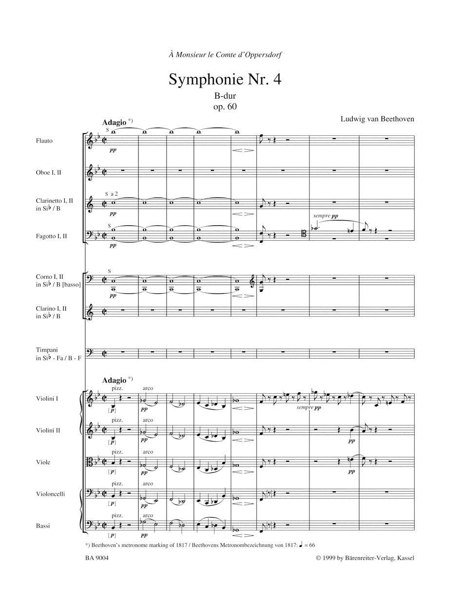 Symphony No. 4 in B-flat maj op. 60