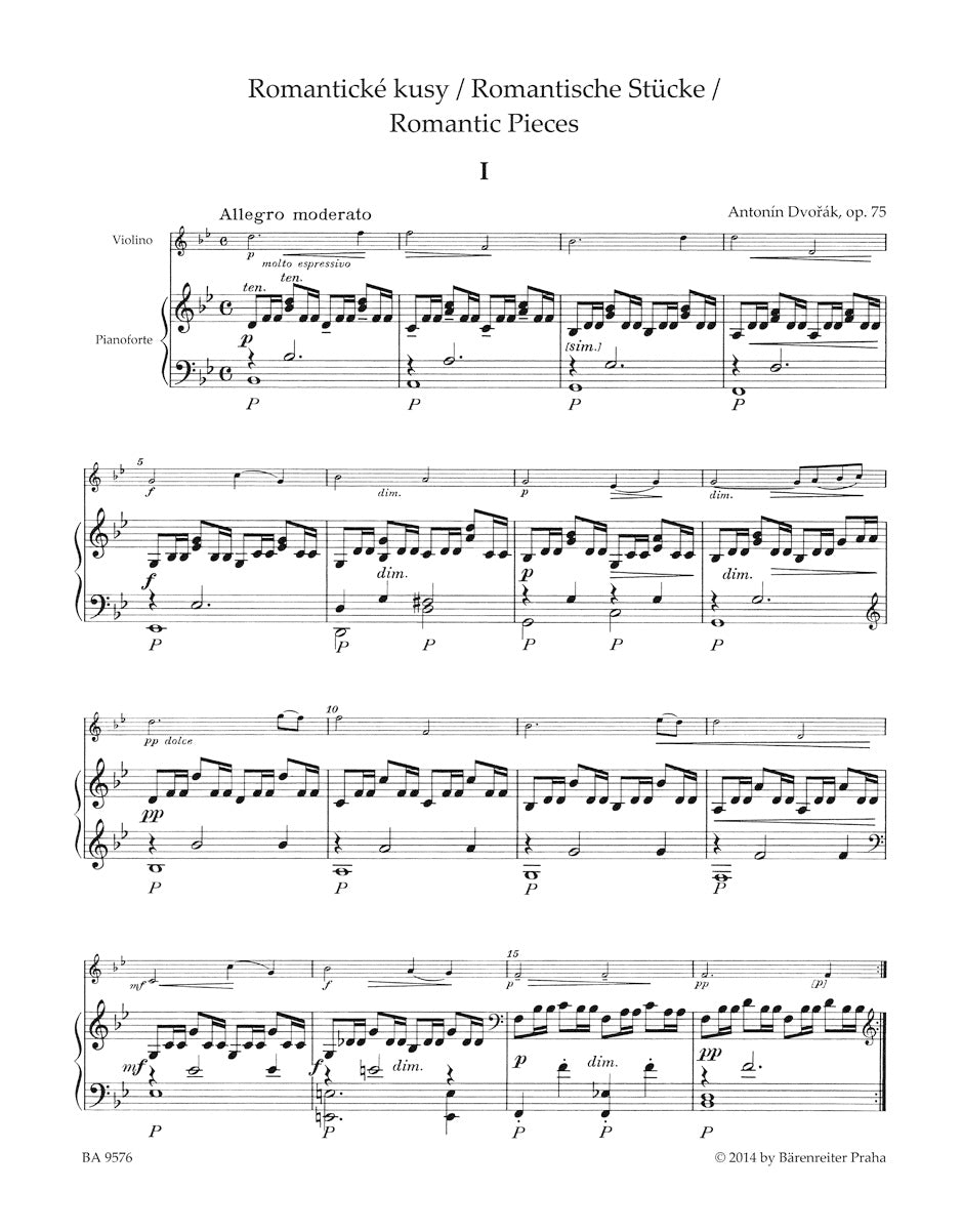 Romantic Pieces for Violin and Piano op. 75
