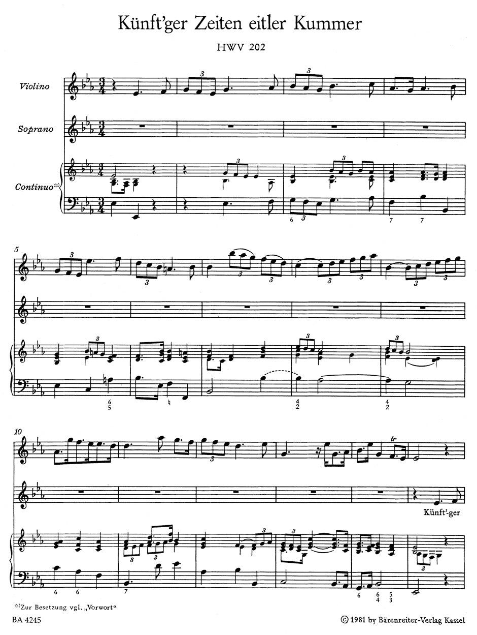 Nine German Arias for soprano, solo instrument and Bc