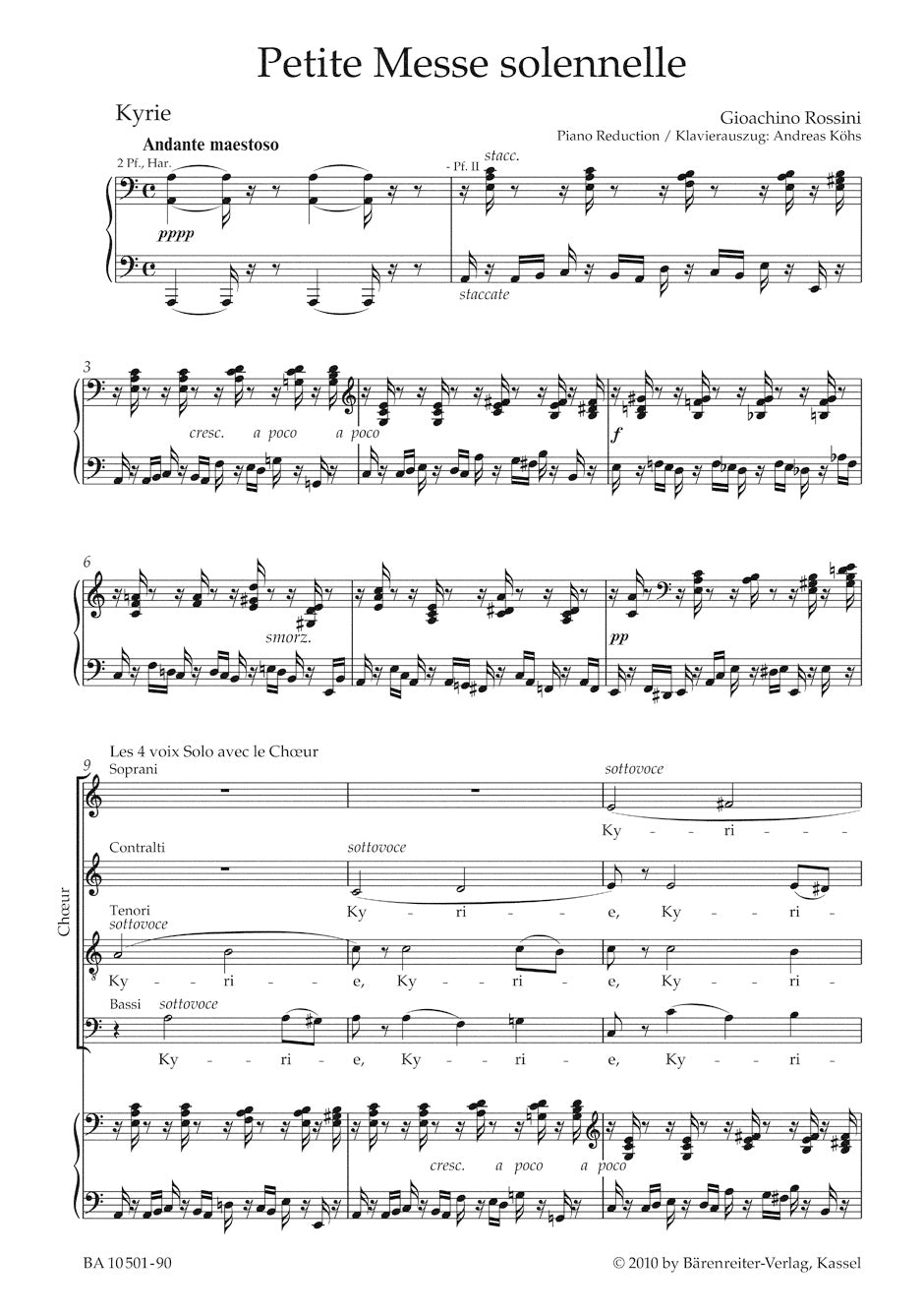 Petite Messe solennelle.
For Solo Voices (SATB) and mixed Choir (SATB)
