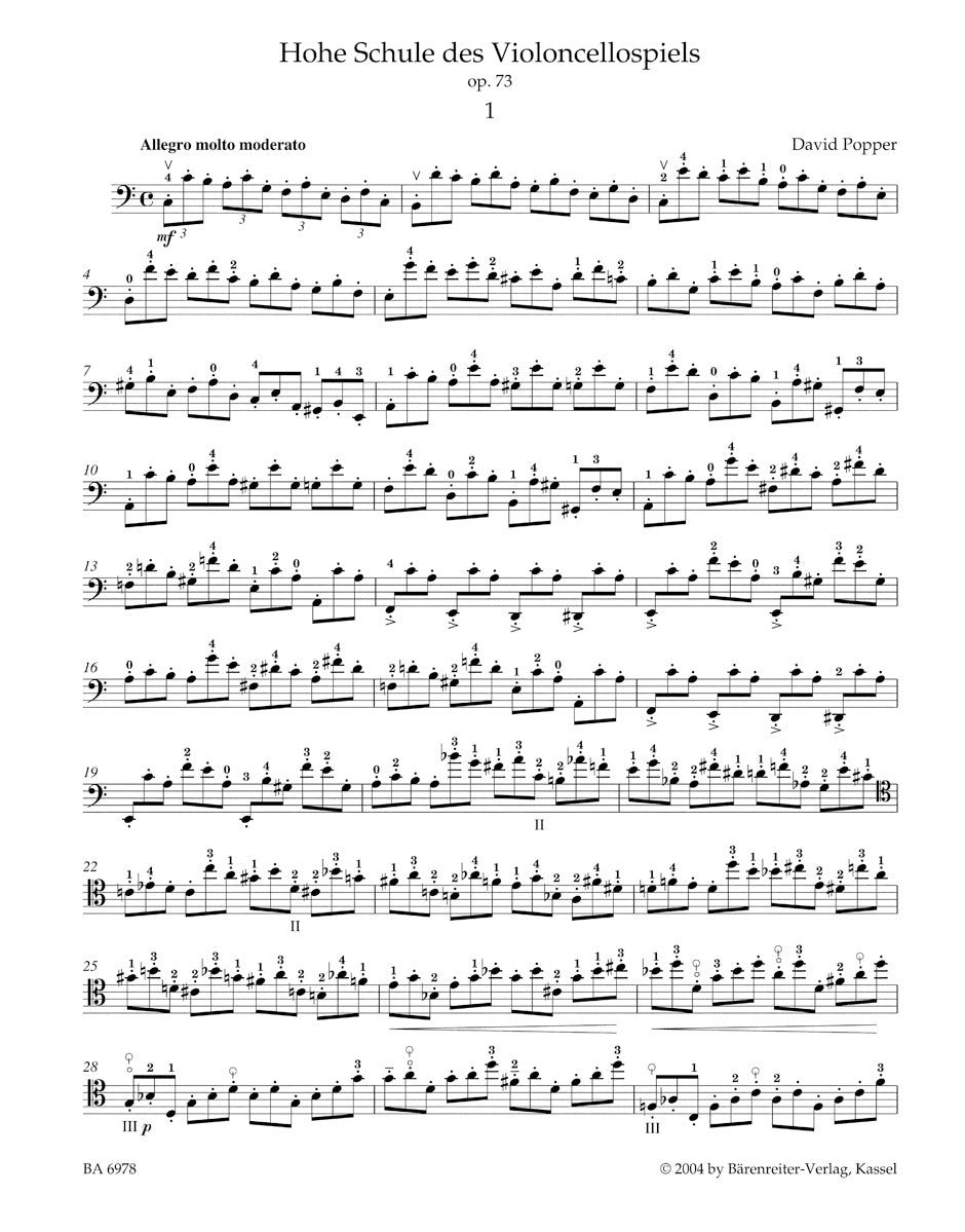 High School of Violoncello Playing, 40 Etudes for Violoncello solo op. 73