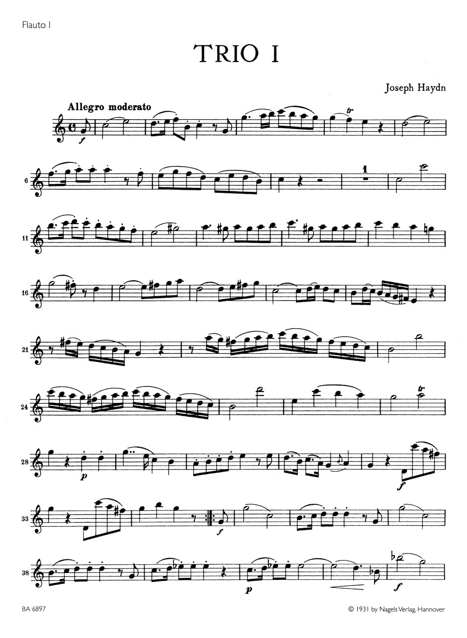 London Trios Hob. IV: 1-4 for 2 Flutes & Violoncello