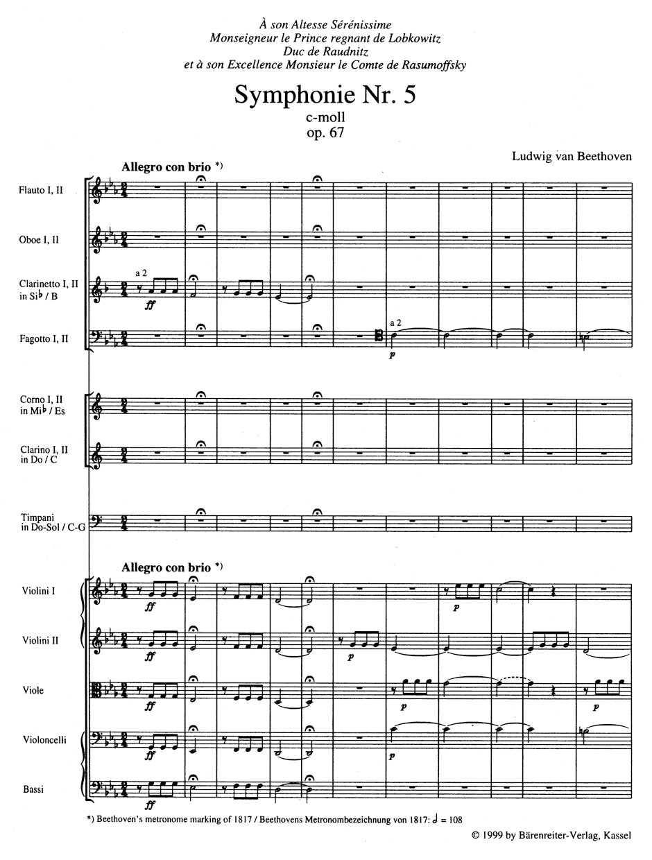 Symphony No. 5 in C min op. 67