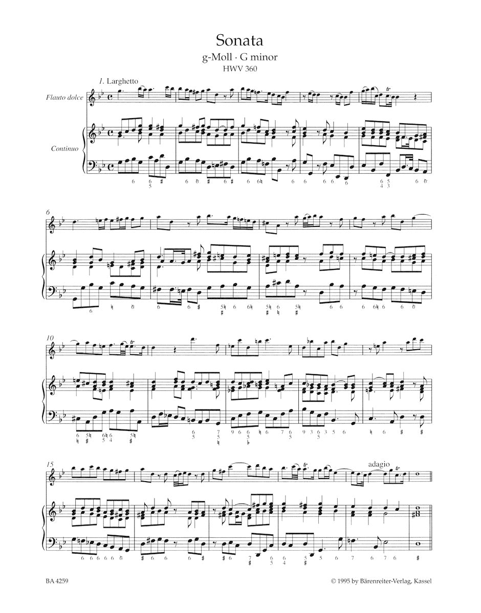 Complete Sonatas for Recorder and Bc