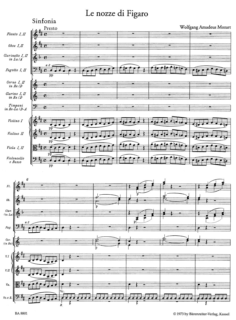 The Marriage of Figaro
Overture K. 492