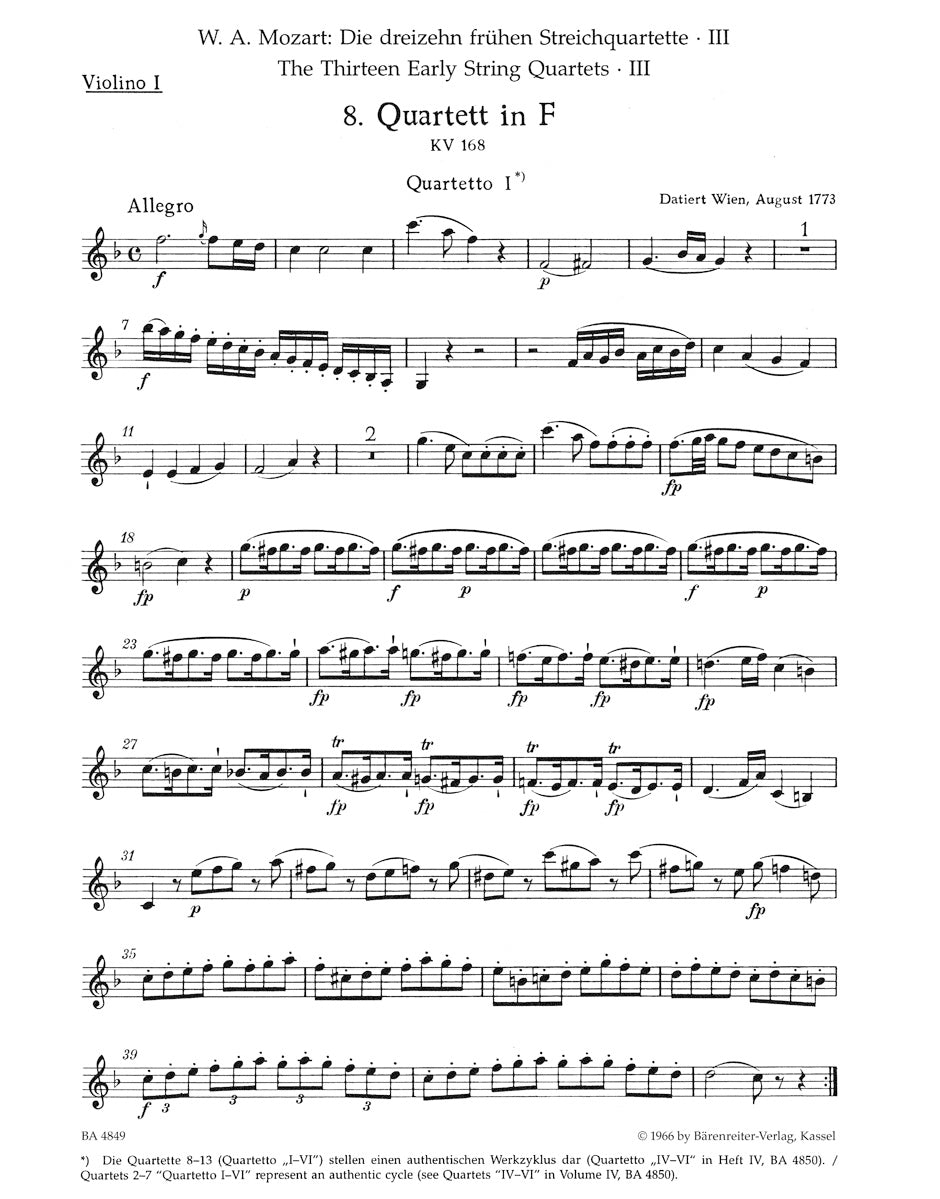 13 Early String Quartets
Vol. 3: Quartets 168-170