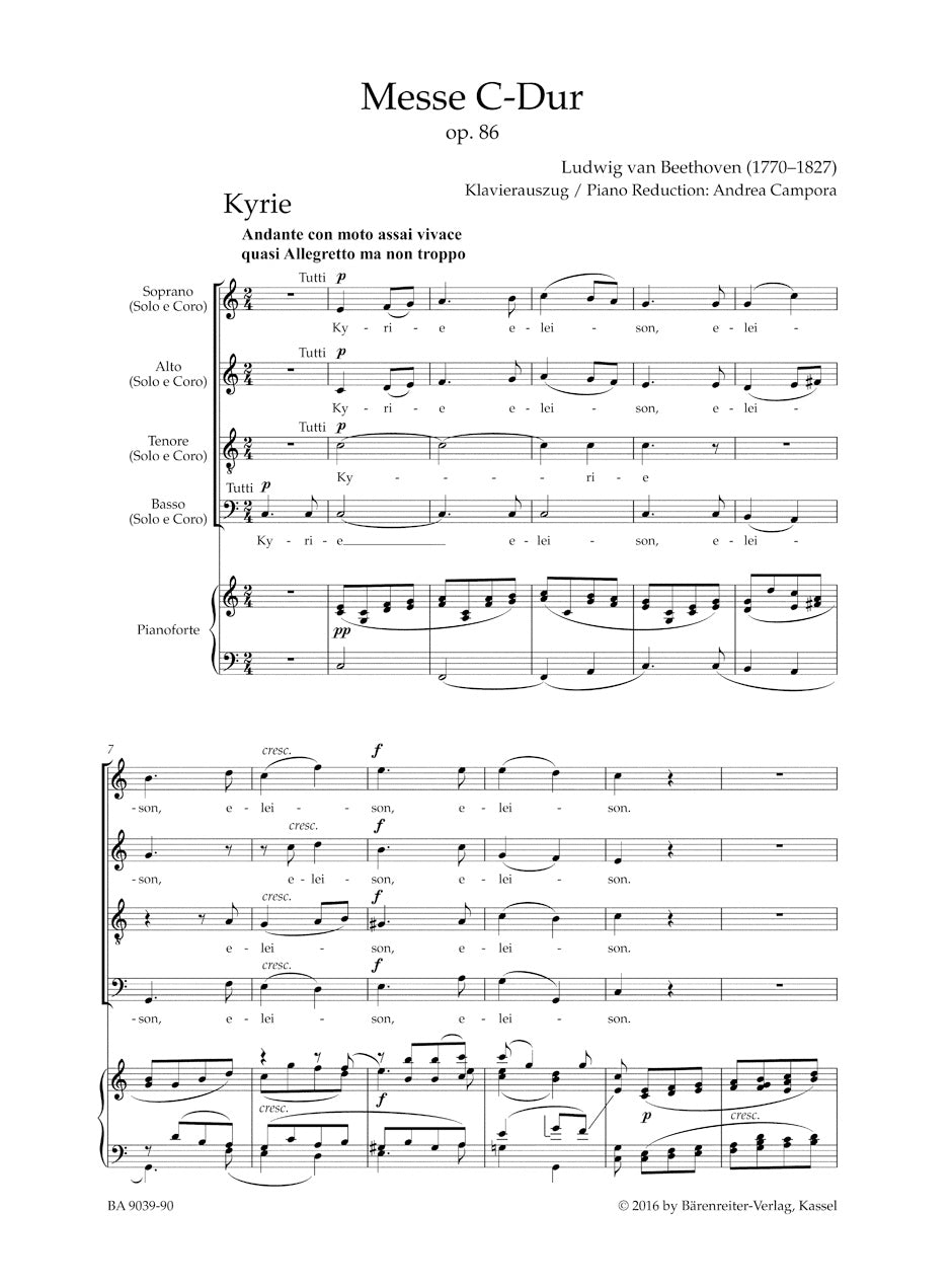Mass in C maj op. 86