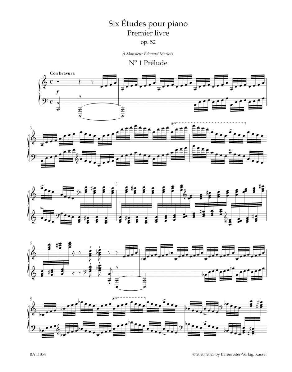 Six Etudes pour Piano. 
Premiere livre op. 52